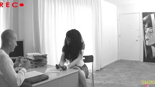 She wants to work with her favorite porn director and gets pounded inside his office