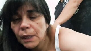 wifey shows how her booty is gaped for her cuckold hubby
