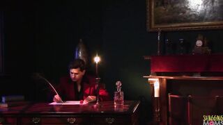 Writing a new play is much easier when a big titted maiden blows your penis