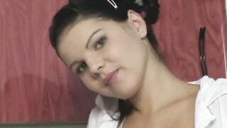Sexsual Daisy Licking and masturbating Vibrator inside kitchen