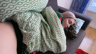 stepsister comes Home for Christmas and Stepbrother Fucks her while Napping inside livingroom