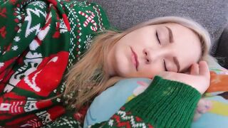 stepsister comes Home for Christmas and Stepbrother Fucks her while Napping inside livingroom