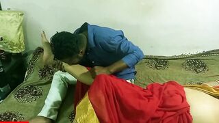 Desi goddess Milf Aunty Merry Christmas day sex with dish boy ! indian Xmas sex with red saree