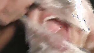 Wrapped inside plastic amazingly hot blonde gets cum inside her mouth