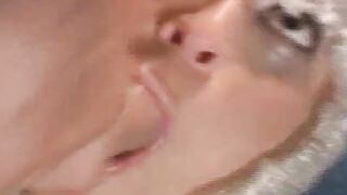 Wrapped inside plastic amazingly hot blonde gets cum inside her mouth