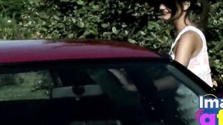 2 beauty Dark Hair Nude Carwash showing long medium titties and super sexy butt