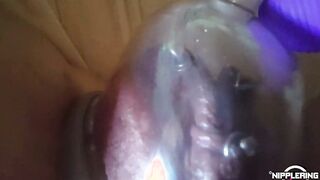 nippleringlover turned on mom pumping pierced vagina, masturbating finger fucked long vagina, pinching insane pierced nipples