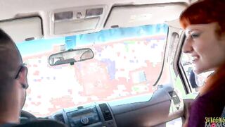 Tattooed ginger gets picked up and taken for a big rides on his long dick