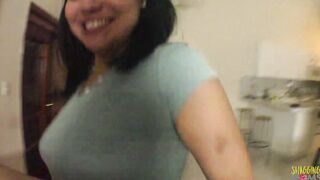 The amateur lovers Enjoying POV sex at their home and then the MILF swallows cum
