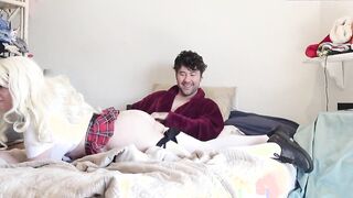 Short skirt step daughter begs stepdad to pounded her cunt