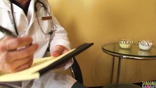 Therapist cheers up the cheating MILF by allowing her to suck his penis before anal