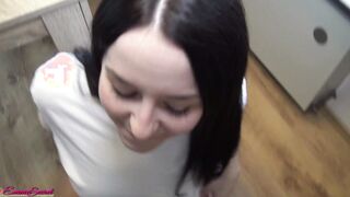 Jizzed into the morning! Emma Concealed fuck bare on the kitchen table!