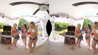 Sexsual America - Jenna Fireworks, Kayley Gunner, and Maddy May arrive early