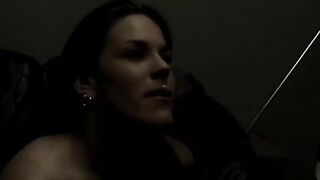 Nice boobies ebony hair amateur honey blows and fucks a fine dick on the sofa