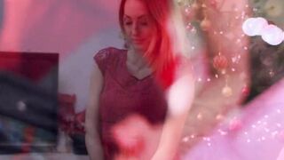 Christmas fellatio, boned and Facial with Step Sister