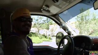 Adorable blonde Evelyn Hughes gets picked up and taken back for a hard dicking down