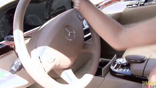 His bbcs interrupts the public vehicle review but the MILF is not complaining at all