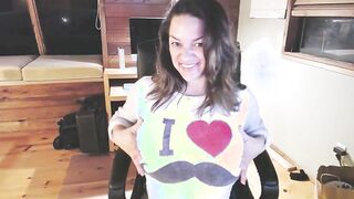 Monica Mendez Applying Lotion to her Gigantic Rounded Boobs in Front of