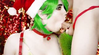 Grinch. goddess Christmas Cumshot - MollyRedWolf
