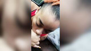 Mexican co-worker blowing cock red blowjob soak mouth