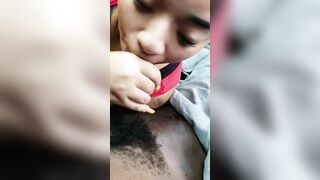 Mexican co-worker blowing cock red blowjob soak mouth