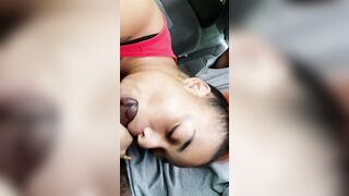 Mexican co-worker blowing cock red blowjob soak mouth