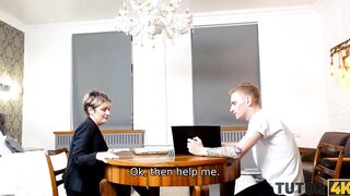 TUTOR4K Literature tutor gladly shares sex experience with new school girl