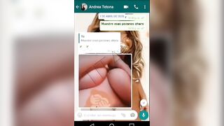 Angela is a friend from work, we talk on WhatsApp, I convince her to make a sex tape call, she tells me she wants to view my penis ... INTO THE CLIP CALL SHE SHOWS ME HER LONG TITTIES AND SHE COMES INTO LESS THAN five MINUTES!