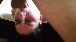 Sloppy upside down bj. Facefuck hoe ex-wife
