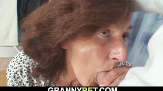 mature old lady satisfies her customer