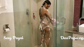 indian bhabhi taking shower after having babe sex with her hubby into hotel WC