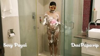 indian bhabhi taking shower after having babe sex with her hubby into hotel WC