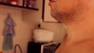 Adorable lover takes her boyfriends penis up her butt inside the shower