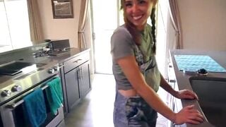 Hot Young Maid Convinced To Try Porn For 1st Time: BrandiBraids