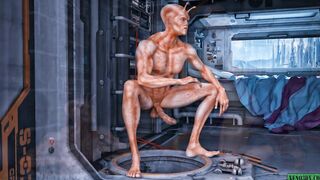 Alien Invasion. SciFi 3D Cartoon