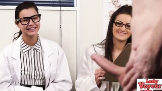 English voyeur nurses instructing tugging dude