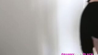 Old Lady gobbles huge african penis at gloryhole and gets pounded