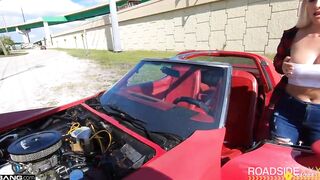 Roadside - Curvy Blonde Bombshell Gets Boned By Roadside Assistance