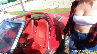 Roadside - Curvy Blonde Bombshell Gets Boned By Roadside Assistance