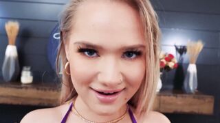 Little Blonde Harley King inside Huge Oiled Butts. *Perfect tight pussy*