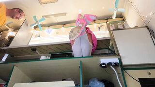 Cutie eighteen is having fun being upskirted at work