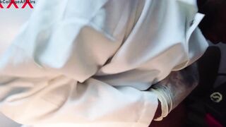 Biology professor uses his big ebony cock to educate the 18yo college women how rough a cunt should be pounded during a one of a kind cumshot experiment class