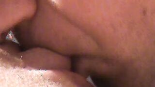 Licking and sucking off long clitoris while jerking my long dick off!
