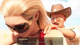 Fashion beauty Blonde into Red Dress Gets Banged! - 3d game