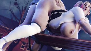 Mai Shiranui (King of Fighters) & Harley Quinn (Batman) - 3d cartoon Hentai, Porn Comics, Sex