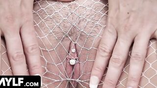 Sleazy mom sex into thigh high fishnet pantyhose