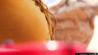 Cute blonde barely legal wants you to watch her masturbate in the garden