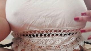 Having Fun with my huge nipples - DepravedMinx