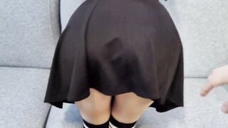 Crazy Sexy college girl inside Bombshell outfit lets professor fill her cunt with cum