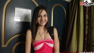 teenie thin british young woman tries first porn casting